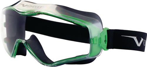 UNIVET Vollsichtbrille 6x3 EN 166,EN 170 Rahmen gunmetallic/grün,Scheibe klar PC UNIVET