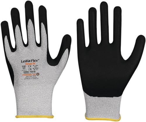 LEIPOLD Handschuhe LeikaFlex® Touch 1464 Gr.10 grau/schwarz EN 388 PSA II 12