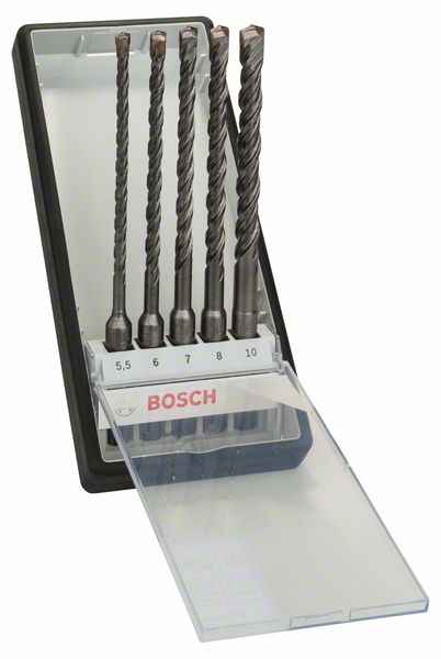 BOSCH Hammerbohrer-Set SDS plus-5 Robust Line, 5-teilig, 5,5 - 10 mm