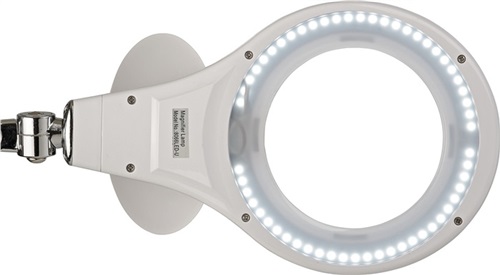 LED-Lupenleuchte Glaslinse 127mm (5 Zoll) Tischklemme schwarz