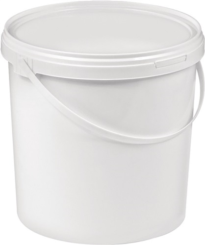 Nordwest Eimer 10l Kunststoff,lebensmittelecht weiß Bügelgr.u.Stülpdeckel D.250mm H.265mm