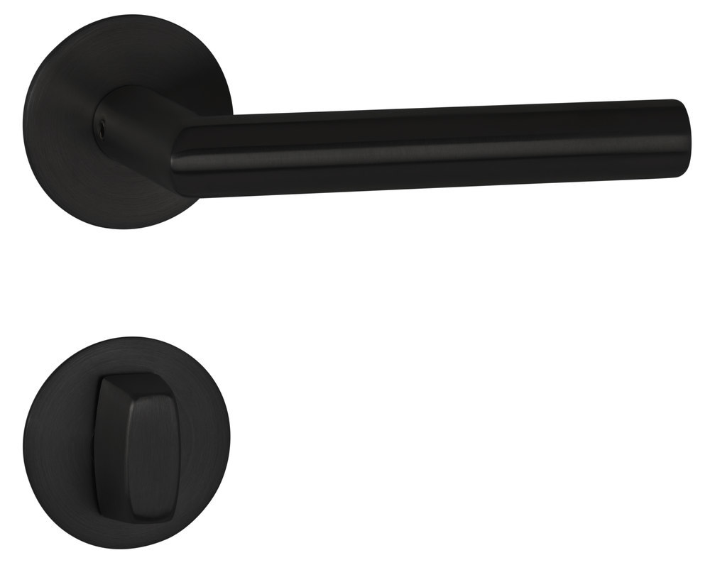 HERMAT Drückergarnitur mit Rosetten BASIC 02 1802/2636.FL, Edelstahl