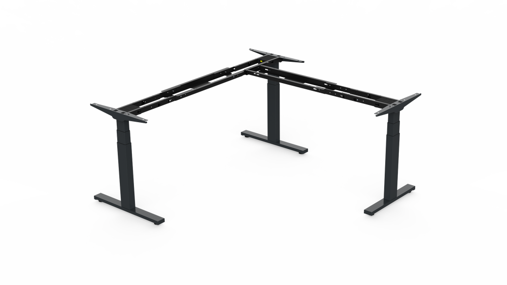 Veyhl Tischgestell Evotec 3D eckig, 3-Bein mit Display/Memory, 650 mm Hub, RAL 7016 anthrazitgrau (struktur)