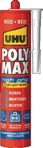 UHU Kleb- u.Dichtstoff POLY MAX 10 SEK SOFORT POWER weiß 425g Kartusche UHU