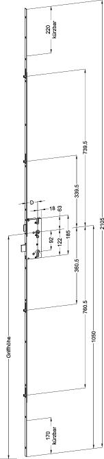 WINKHAUS Mehrfachverriegelung T-FG1660 L01/55 72/8 R4 MC,