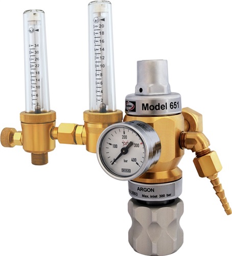 Harris Calorific Hochleistungsdruckmind.651-30FLAR-TWIN Argon/CO₂ 200bar W21,8x1/14Zoll RH HARRIS