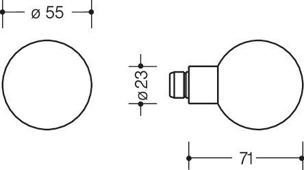 HEWI Türknopfpaar 123.23R, VK 9, Kunststoff, 123.23R 18
