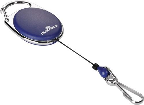Nordwest Ausweishalter m.Federhaken Band-L.800mm blau DURABLE