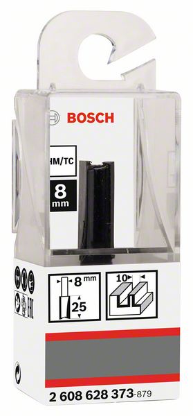 BOSCH Nutfräser Standard for Wood, 8 mm, D1 10 mm, L 25,4 mm, G 56 mm