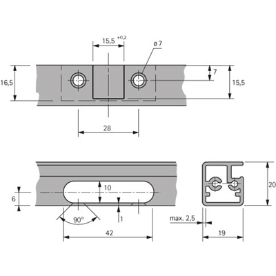 HETTICH Intermat Alurahmenscharnier (Intermat 9936 Alu), halb vorliegend, zum Anschrauben, 77728