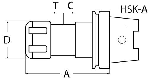 Gewindeschneidfutter Synchron DIN 69893 A HSK-A63 TECWERK