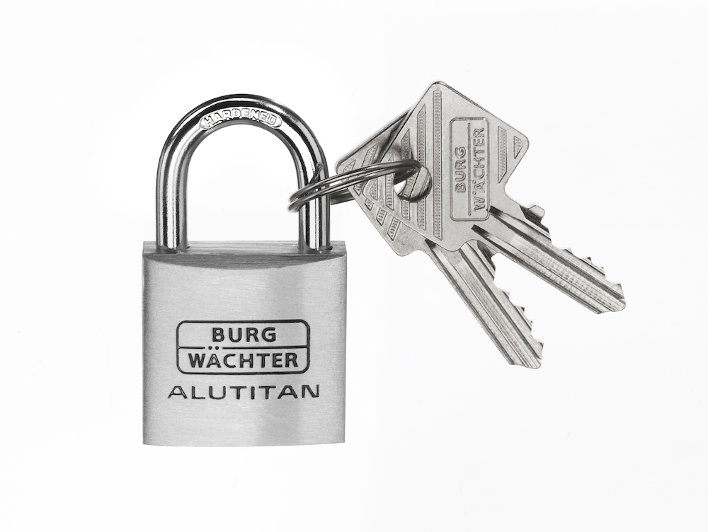 BURG-WÄCHTER Vorhangschloss-Set Alutitan DUO 770 HB, Aluminium massiv