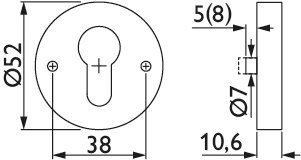 HERMAT Schlüsselrosette 2031.K, Messing