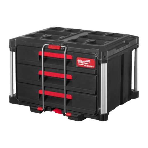 MILWAUKEE 560 x 410 x 360 mm PACKOUT Koffer mit 3 Schubladen