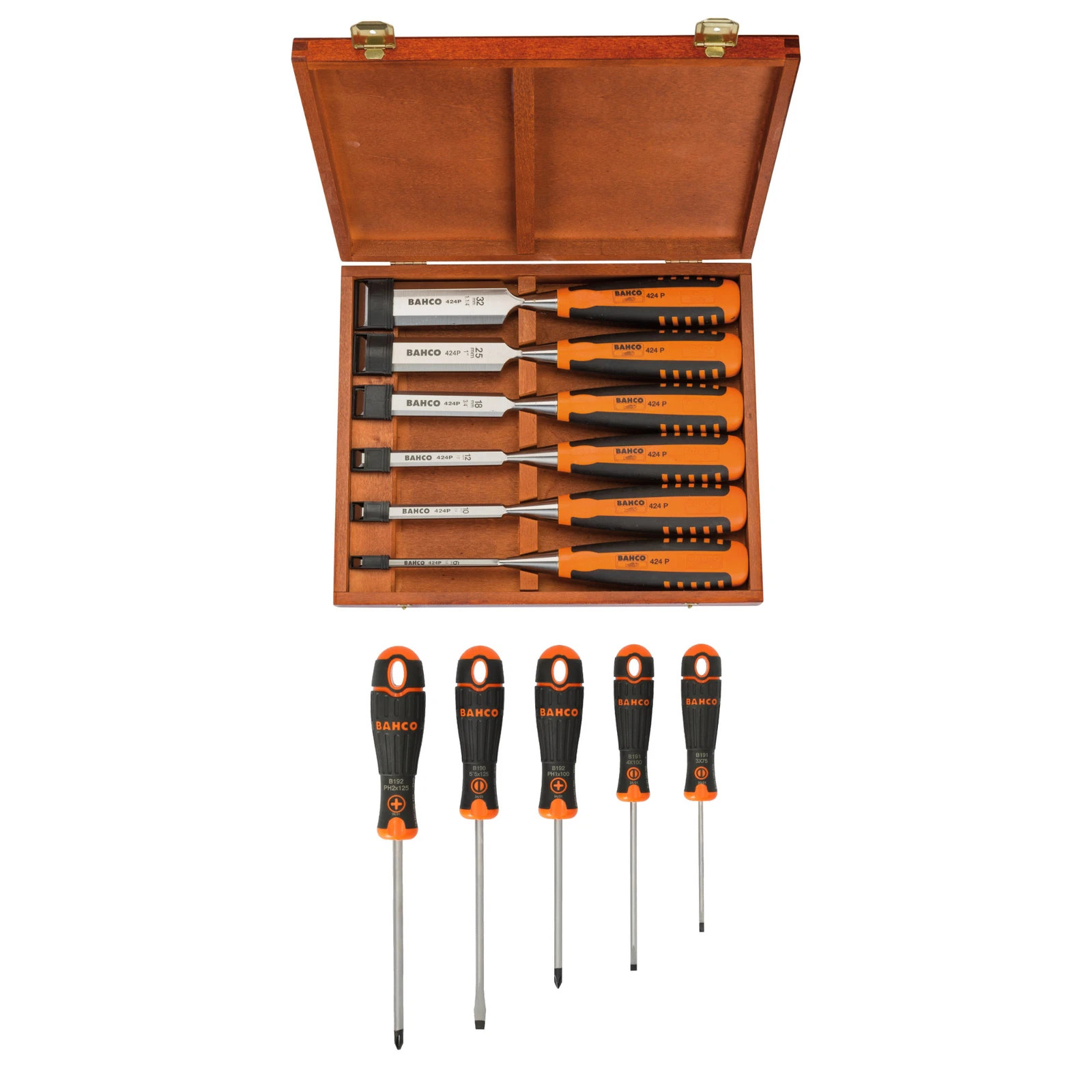 BAHCO Stechbeitel-Satz 6-teilig + Schraubendrehersatz 5-teilig