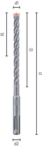 ALPEN Hammerbohrer Force X D.8mm Arbeits-L.250mm L.310mm SDS-plus ALPEN