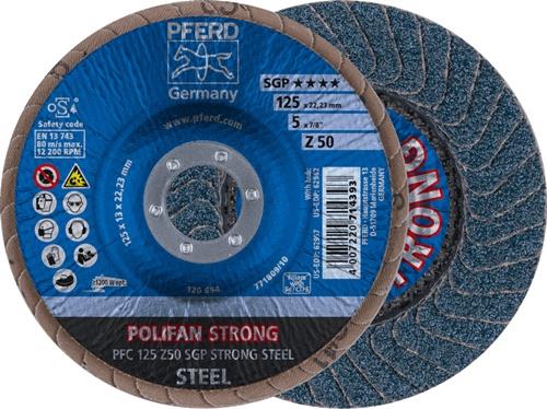 PFERD Fächerscheibe POLIFAN Z SGP STRONG STEEL D.125mm K.50 kon.INOX ZK PFERD