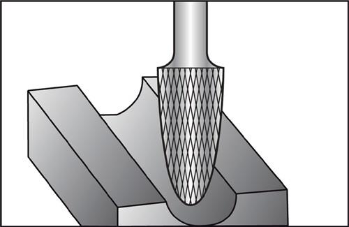 RUKO Frässtift RBF D.3mm Kopf-L.7mm Schaft-D.3mm HM Blank Verz.KVZ 4 RUKO