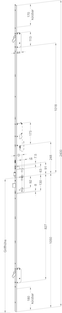 WINKHAUS Selbstverriegelnde-Mehrfachverriegelung STV AV3-U2471-69 M2, 8/92, Stahl 5008117 WINKHAUS Selbstverriegelnde-Mehrfachverriegelung STV AV3-U2471-69 M2, 8/92, Stahl 5008117