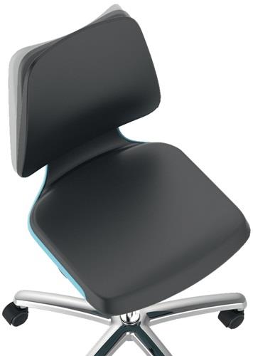 BIMOS Arbeitsdrehstuhl Labsit Rl.Sitzschale blau Supertec-Gewebe schwarz 450-650mm