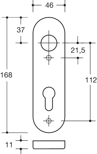 HEWI Kurzschild 230.21RKN, Kunststoff
