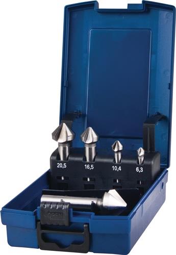 TECWERK Kegelsenkersatz DIN 335C 90Grad 6,3-25mm HSS 5-tlg.Ku.-Kass.TECWERK