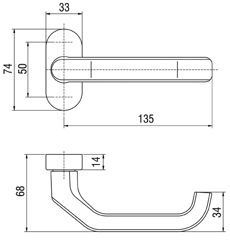 HDM Professional Drücker auf ovaler Rosette