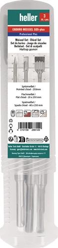 HELLER Bohrhammermeißelsatz 1218 Enduro SDS-plus 3 Spitz-,Flach-,Spatmeißel