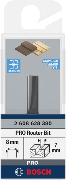 BOSCH Nutfräser Standard for Wood, 8 mm, D1 7 mm, L 20 mm, G 51 mm