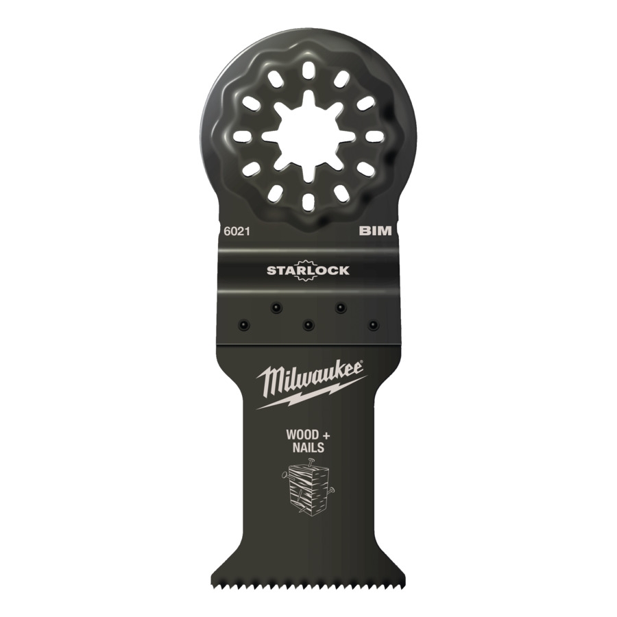 MILWAUKEE 35 x 42 mm Multitool Starlock Bi-Metall Tauchsägeblatt für Schnitte in Holz mit Nägeln