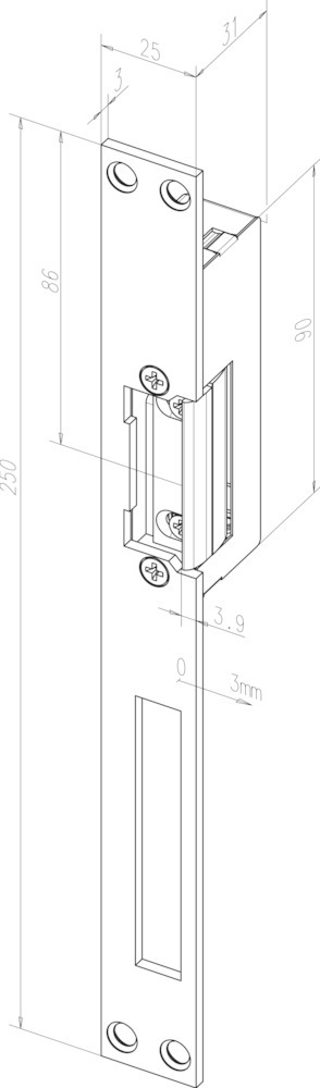 effeff Elektro-Türöffner mit Flachschließblech 14EFF effeff Elektro-Türöffner mit Flachschließblech 14EFF