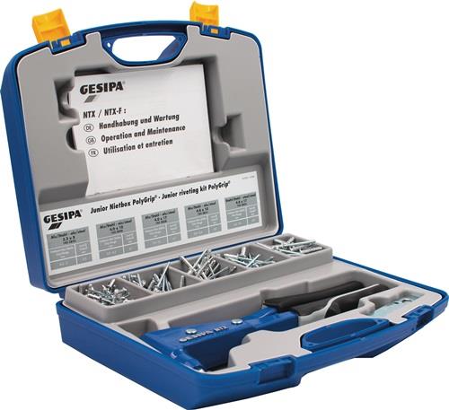 GESIPA Blindnietsortiment Junior-Nietbox PolyGrip® 352tlg. i.Blechkoffer GESIPA