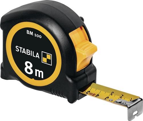 STABILA Taschenrollbandmaß BM 100 L.8m B.25mm mm/mm EG II ABS/TPE Metall-Clip STABILA STABILA Taschenrollbandmaß BM 100 L.8m B.25mm mm/mm EG II ABS/TPE Metall-Clip STABILA
