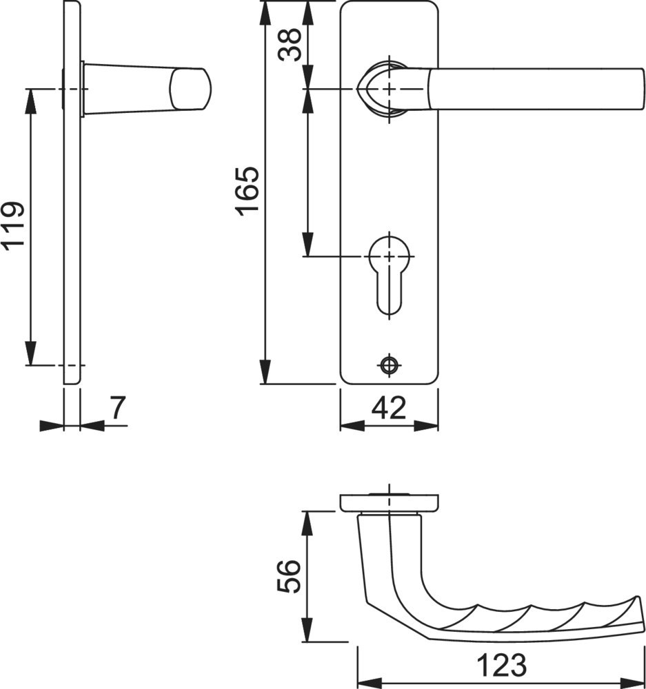 HOPPE® Drückergarnitur mit Kurzschild Birmingham 1117/202KP/AP, Aluminium, 11794926 HOPPE® Drückergarnitur mit Kurzschild Birmingham 1117/202KP/AP, Aluminium, 11794926