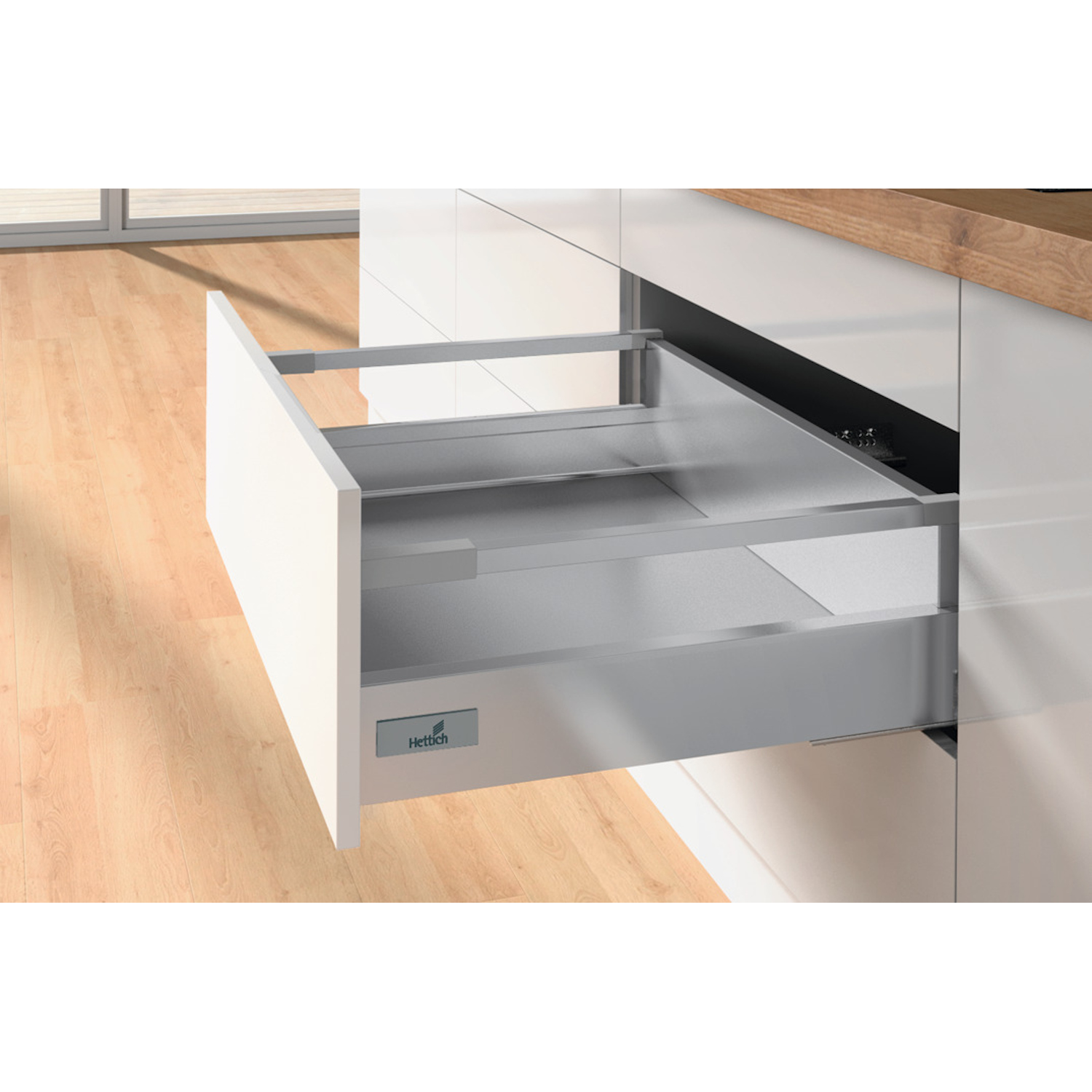 HETTICH InnoTech Atira Set Frontauszug, 470 x 144 mm, silber, links und rechts, 9307206