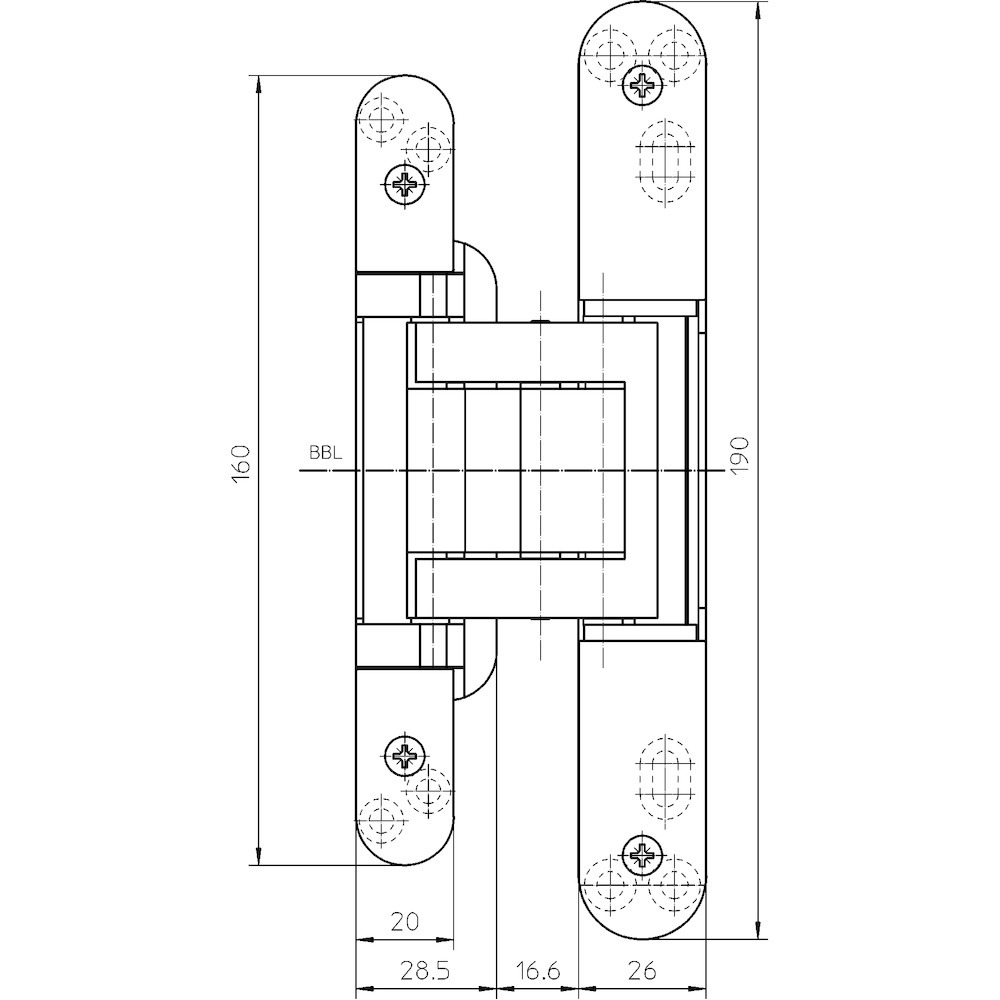 SIMONSWERK Verdecktliegendes Türband TECTUS® TE 380 3D