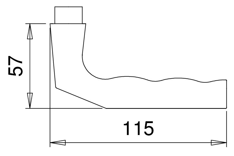 EDI Drückerlochteil 2125, Aluminium
