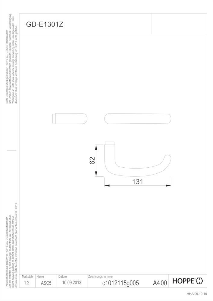 HOPPE® Drückerpaar San Francisco GD-E1301Z, Edelstahl, 3840814 HOPPE® Drückerpaar San Francisco GD-E1301Z, Edelstahl, 3840814