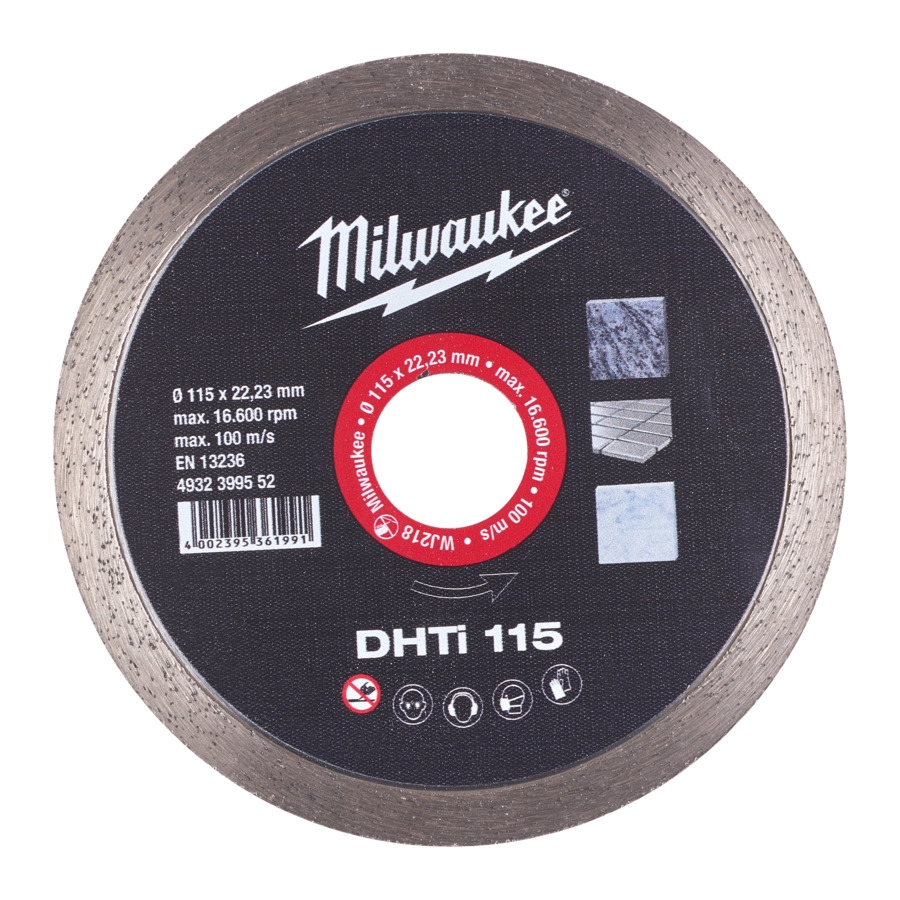 MILWAUKEE Keramik u. Naturstein, geschlossen Diamanttrennscheibe DHTi 115 mm