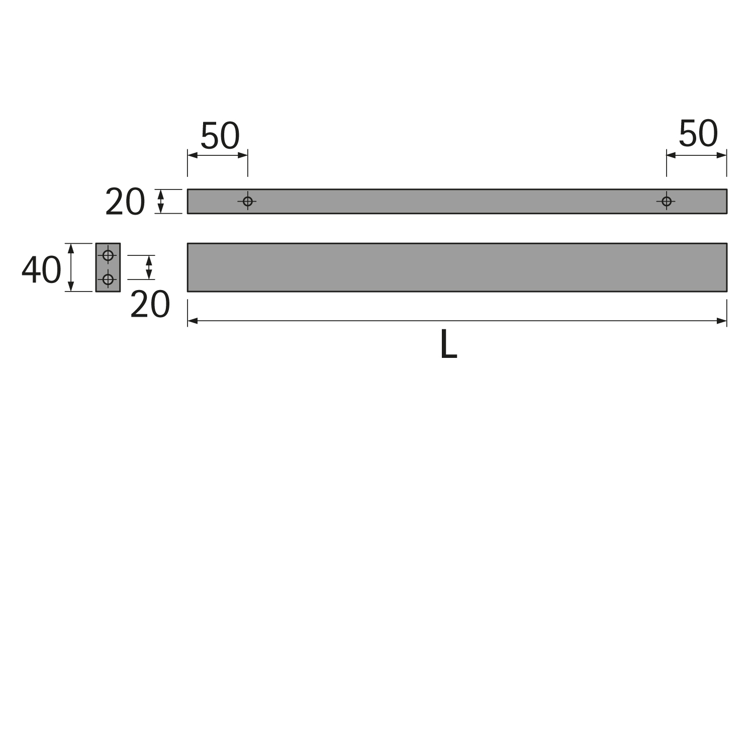 HETTICH 2-Fuß Traversen für 90°-Winkellösung,