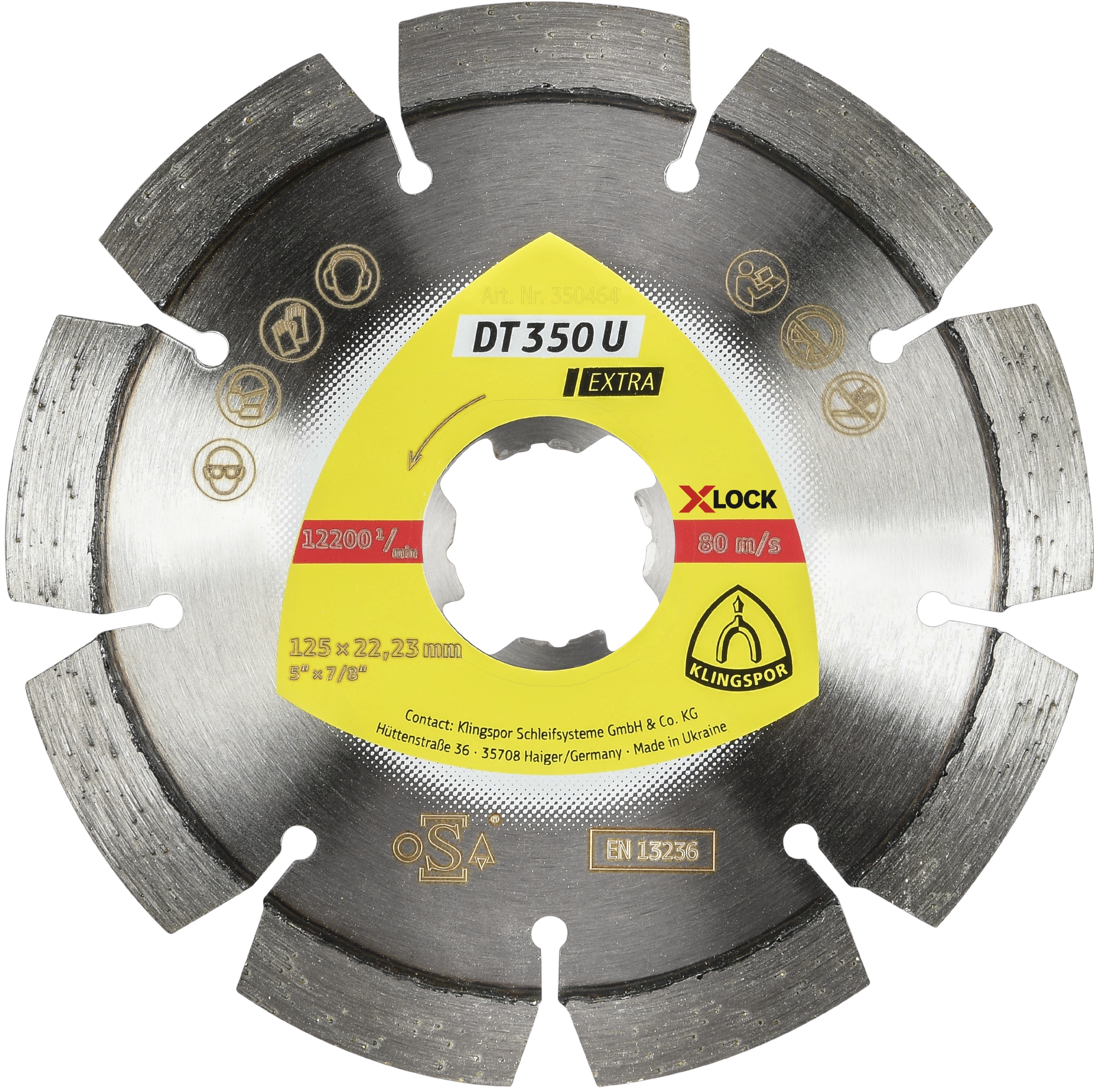 KLINGSPOR Diamanttrennscheibe DT 350 U Extra, 115 x 22,23 X-LOCK