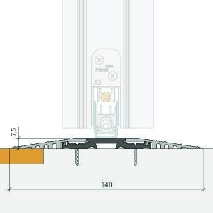 PLANET Flachschwelle F140, reduzierte Höhe, Aluminium  silberfarben
