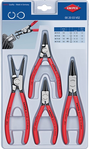 KNIPEX Sicherungsringzangensatz 4-tlg.stabile Kunststoffverpackung 10-60mm KNIPEX