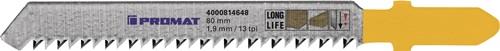 PROMAT Stichsägeblatt Gesamt-L.80mm Zahnt.1,9mm S.1,27mm BIM 5 St./Karte PROMAT