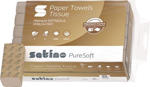 WEPA Handtuchpapier Satino PureSoft 2-lag.soft beige L230xB240ca.mm 20x200 Tü Krt.
