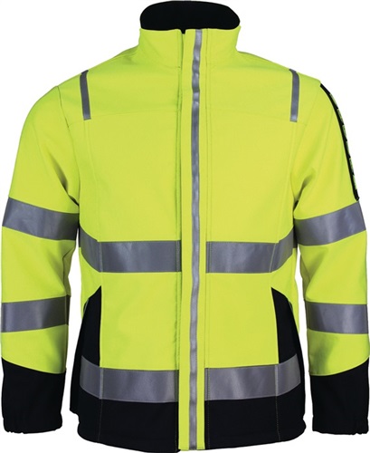 Multinorm Warnschutzsoftshelljacke gelb/marineblau
