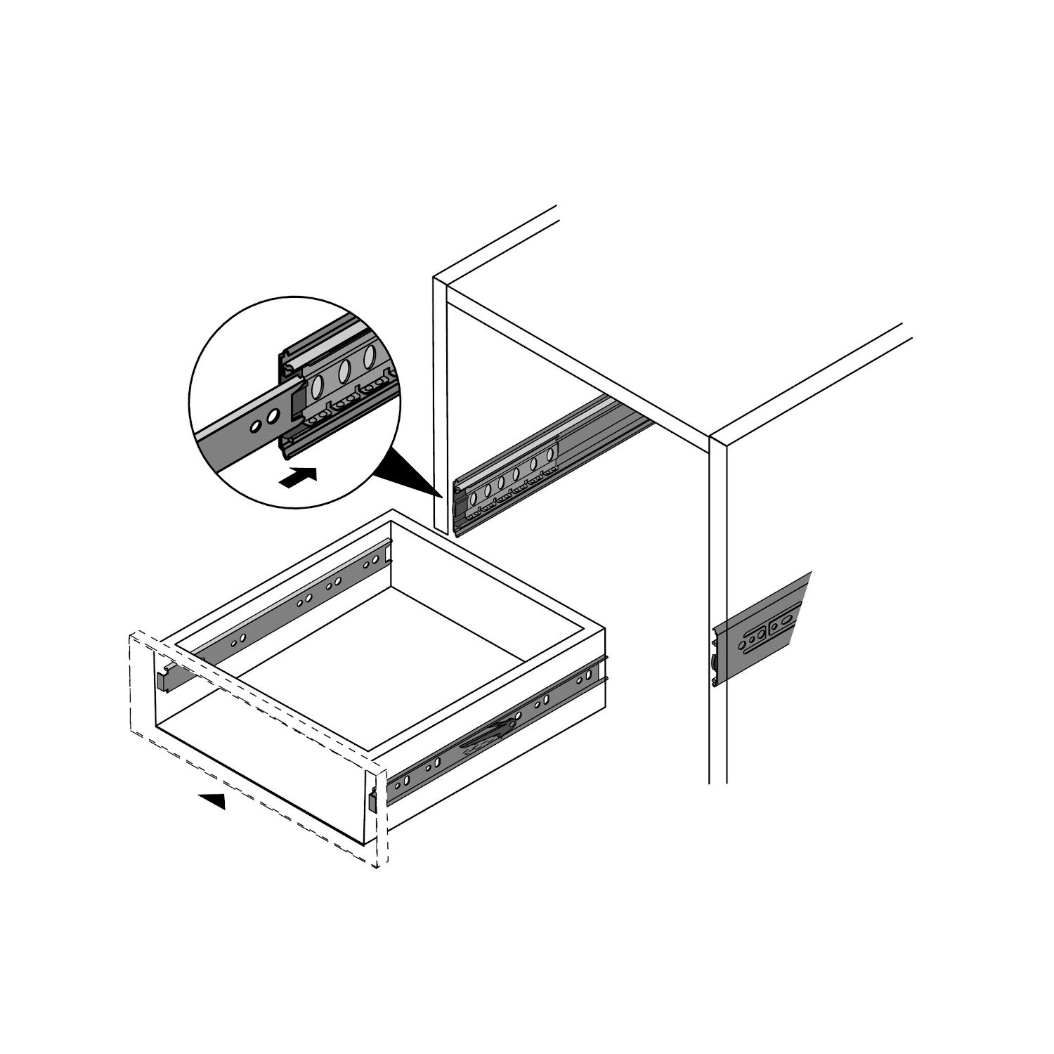 HETTICH Vollauszug KA 5632 SC mit Stop Control, Belastungsklasse 40 kg, 12,7 mm Einbaubreite,