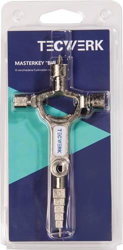 TECWERK Bau-Schaltschrankschlüssel 13 Funktionen integr.Flaschenöffner TECWERK
