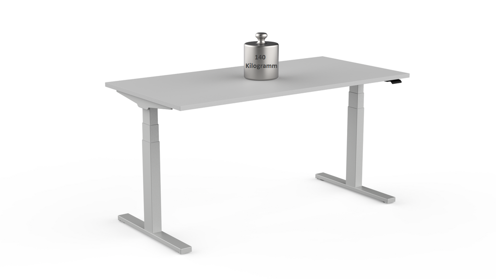 Veyhl Tischgestell Evotec 3D eckig, Powertc max. 140 kg, 650 mm Hub, RAL 9011 graphitschwarz