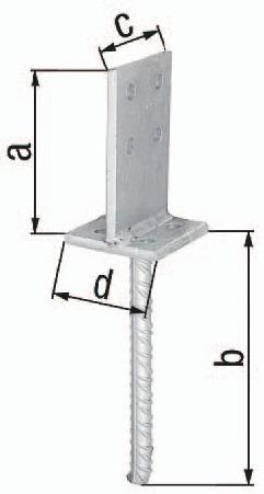 GAH T-Pfostenträger 130x200x80x80mm STA roh TZN GAH